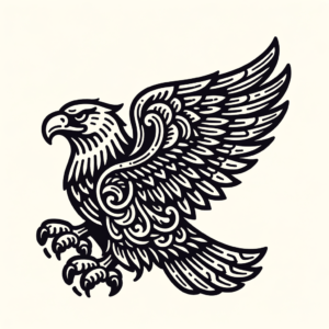 Eagle Depicted In An American Traditional Tattoo