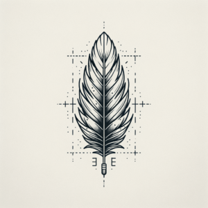 Eagle Feather In Minimalist Lines
