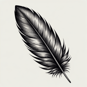 Eagle Feather In Simple Lines
