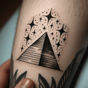 Egyptian Tattoo Of A Pyramid And Stars