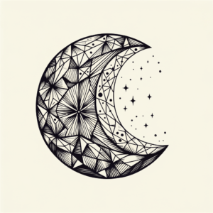 Elegant Geometric Moon