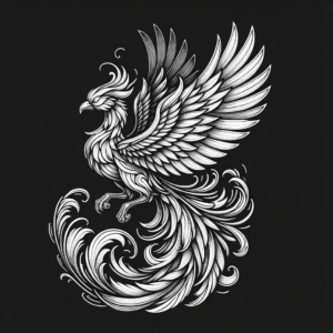 Elegant Linework Phoenix