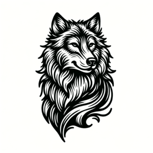 Elegant Linework Wolf