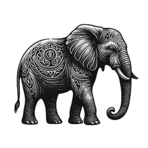 Elephant Drawn In A Micro Realism Style