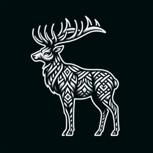 Elk Depicted In A Tribal Tattoo