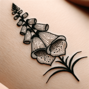 Embroidery Tattoo Design Of A Foxglove