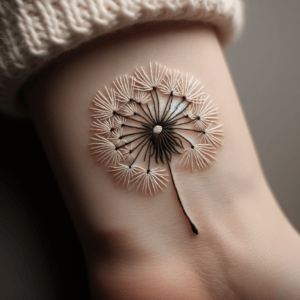 Embroidery Tattoo Of A Dandelion