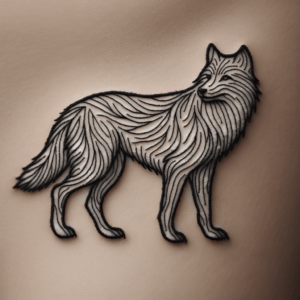 Embroidery Tattoo Of A Wolf