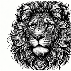 Fearless Blackwork Lion