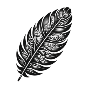 Feather Illustrated In Polynesian Style