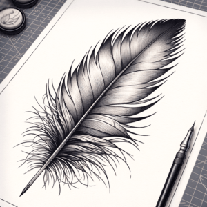Feather Illustrated In Simple Style
