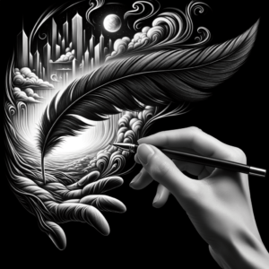 Feather In A Surreal Landscape