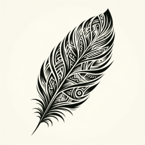 Feather In Tribal Patterns