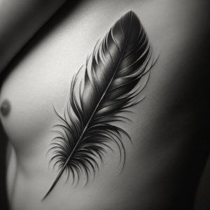 Feather That Appears To Pop Out Of The Skin