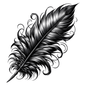Feather With Exaggerated Features In New School Style