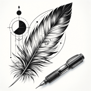 Feather With Geometric Shapes