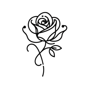 Feminine Single Continuous Line Rose