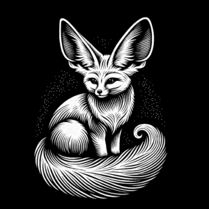 Fennec Fox Depicted In A White Tattoo