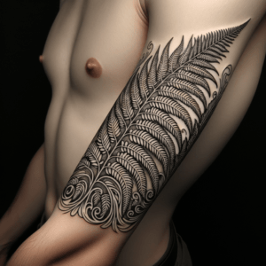 Fern Frond Depicted In An Armband Tattoo