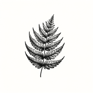 Fern In A Tiny Tattoo Style