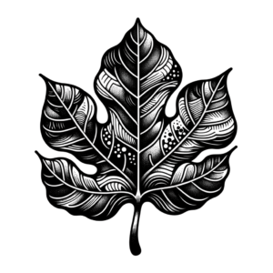 Fiddle Leaf Fig In A Trash Polka Tattoo Style