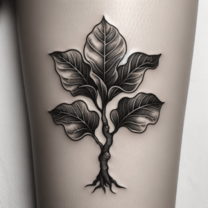 Fiddle Leaf Fig In Realism Tattoo Style
