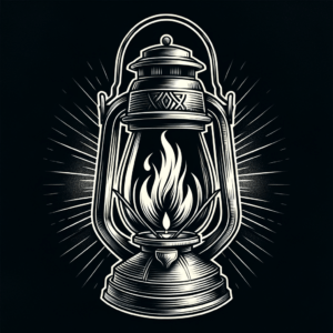 Fine Line Lantern With Fire