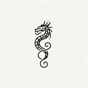 Fine Line Minimalist Dragon