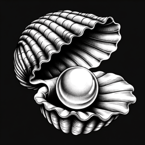Fine Line Seashell With Pearl