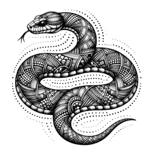 Fine Line Snake With Geometric Patterns