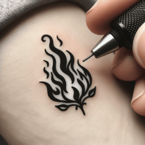 Fire In Tiny Tattoo Design