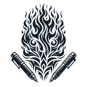 Fire In Tribal Tattoo Design