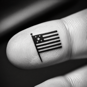 Flag Depicted In A Tiny Tattoo