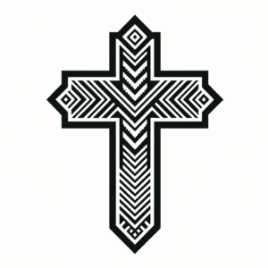 Flash Cross With Bold Zigzags