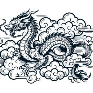 Flash Style Dragon With Clouds