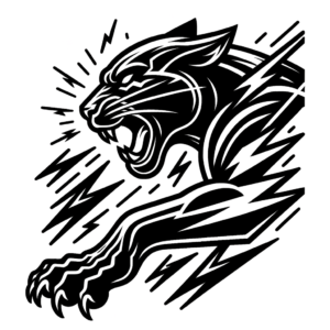 Flash Style Panther With Bold Outlines