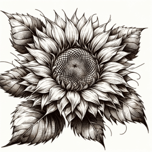 Floral Sketchy Sunflower