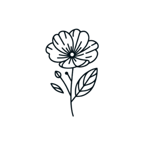 Flower In Minimalist Lines