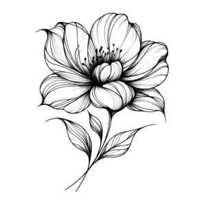 Flower In Simple Lines