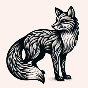 Fox Depicted In A Dotwork Tattoo