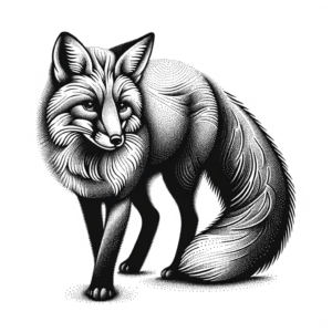 Fox In A Dotwork Tattoo Style