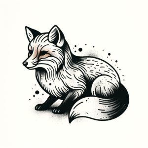 Fox In A Watercolor Tattoo Style