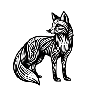 Fox In Tribal Lines