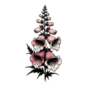 Foxglove In A Watercolor Tattoo Style