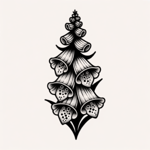 Foxglove In Dotwork Lines