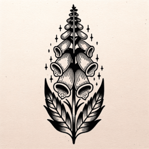 Foxglove In Neo Traditional Lines