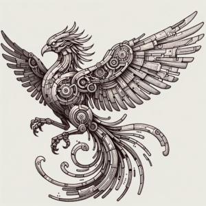 Futuristic Biomechanical Phoenix Tattoo