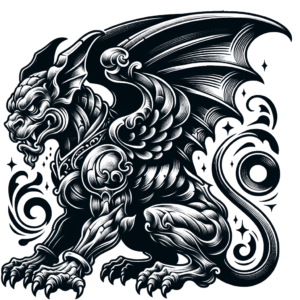 Gargoyle In Neo Traditional Tattoo Style