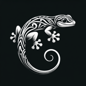 Gecko Depicted In A Polynesian Tattoo