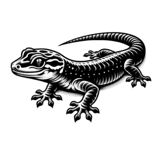 Gecko In Blackwork Lines